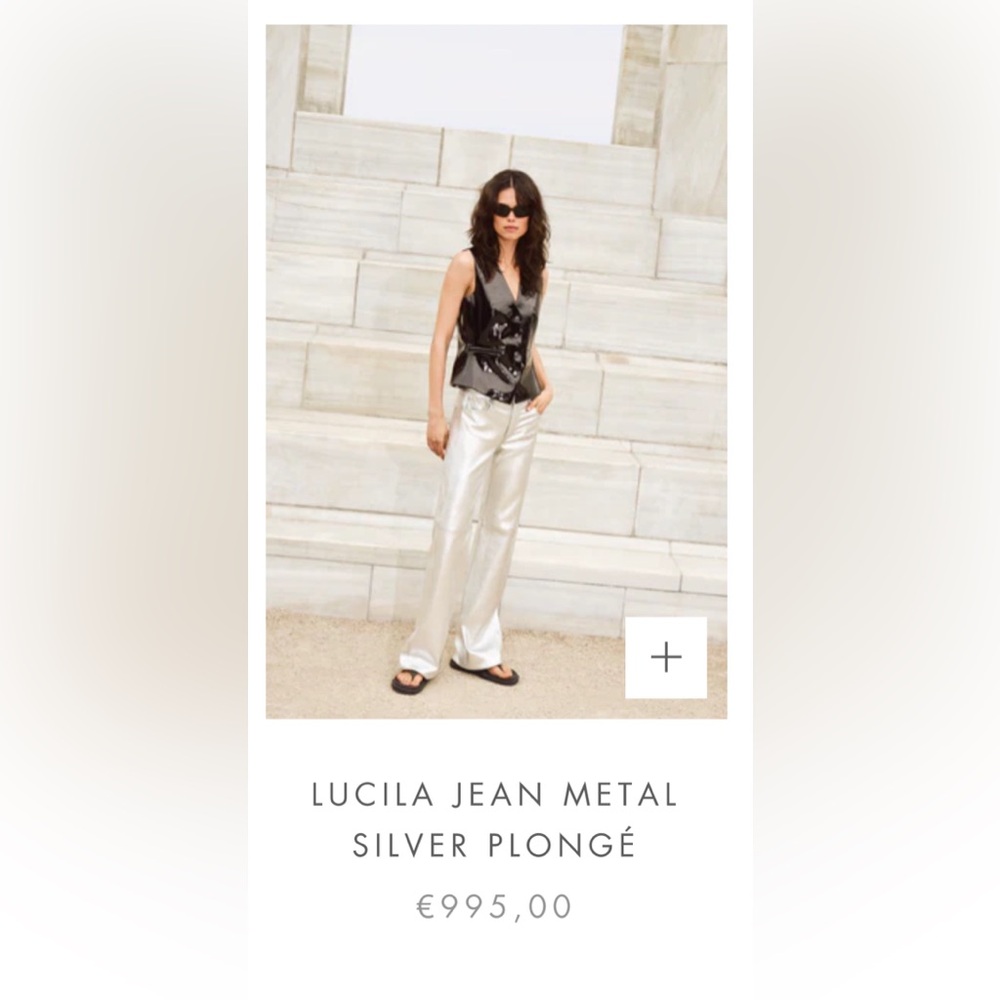 Nwt Mon&Pau Womens Leather Straight Leg Pants Silver Limited Edition XXS